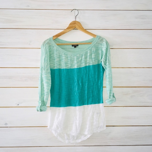 Express Sweaters - Express XS color block lightweight sweater